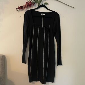 Hollister Long Sleeve Ribbed Square Neck Dress Size Large Long